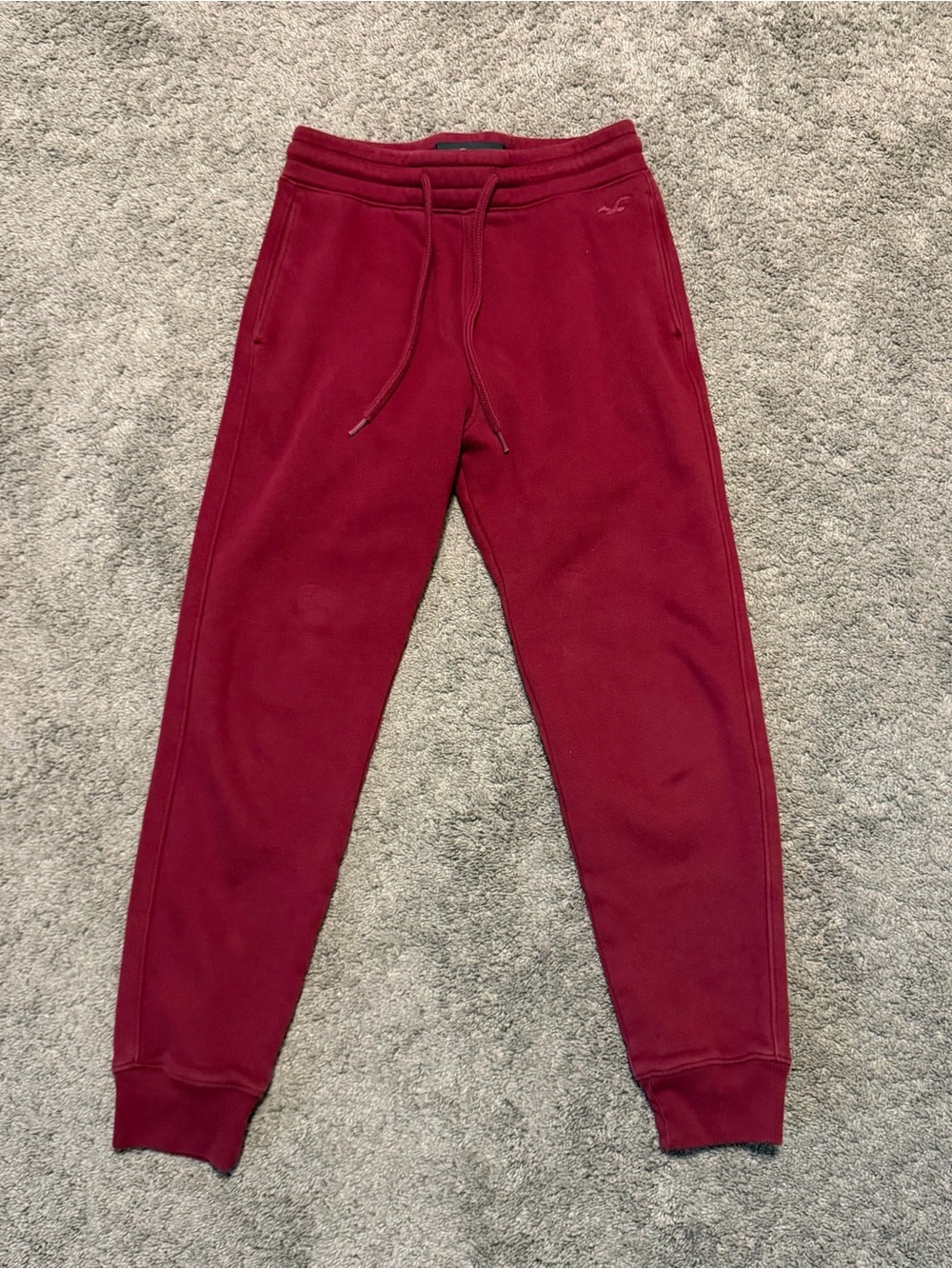 Hollister Men’s Maroon Burgundy Jogger Sweatpants XS